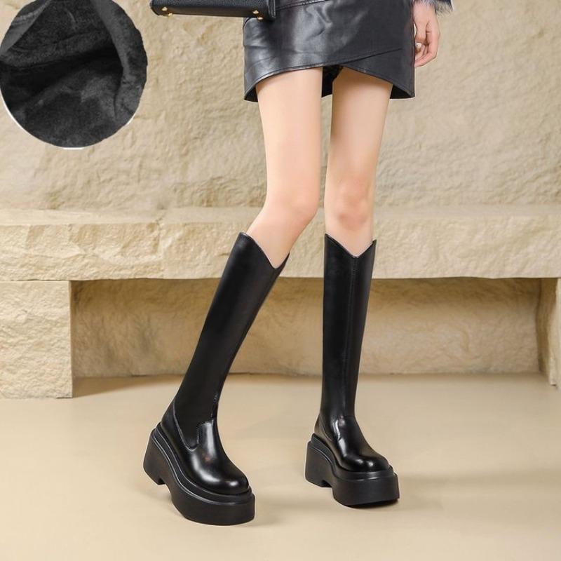 

Long Boot Women s Shoes - New Style Ankle Boots, Chimney Boots, Thick-soled High Boots, Knee-length Boots 38 чорний