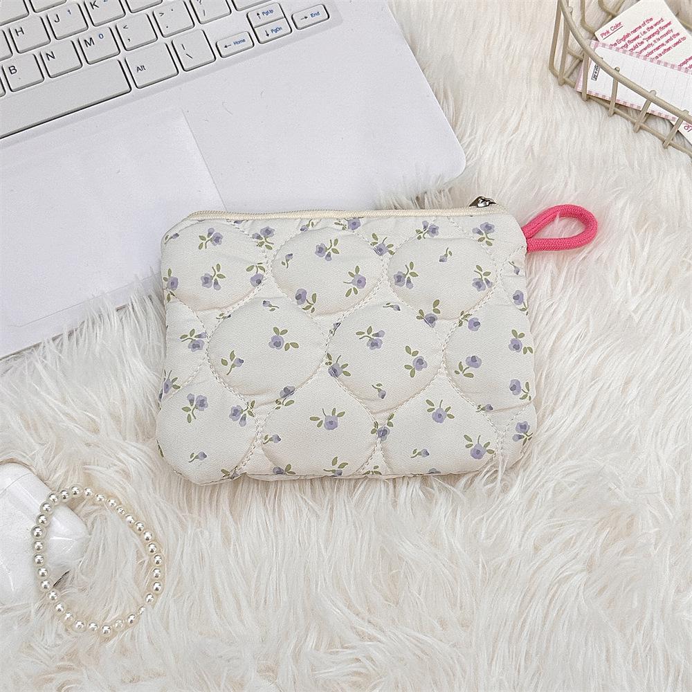 Cartoon Quilted Makeup Bag - Small Clutch & Coin Purse