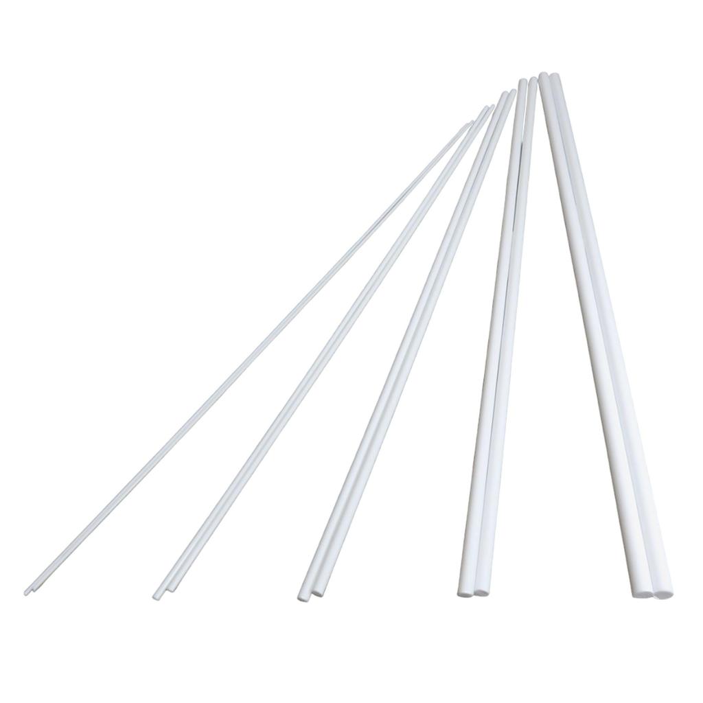FregocS Plastic Round Convenient Set of 2 Pieces Each of and 250mm Long Plastic Model ABSR10S Rods, 10, 1mm, 2mm, 3mm, 4mm, 5mm, (Hobby Materials,