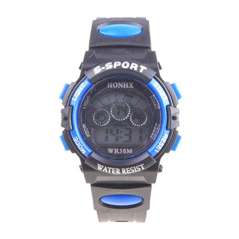 

Водонепроницаемые детские спортивные многофункциональные электронные светодиодные наручные часы с будильником и датой синий