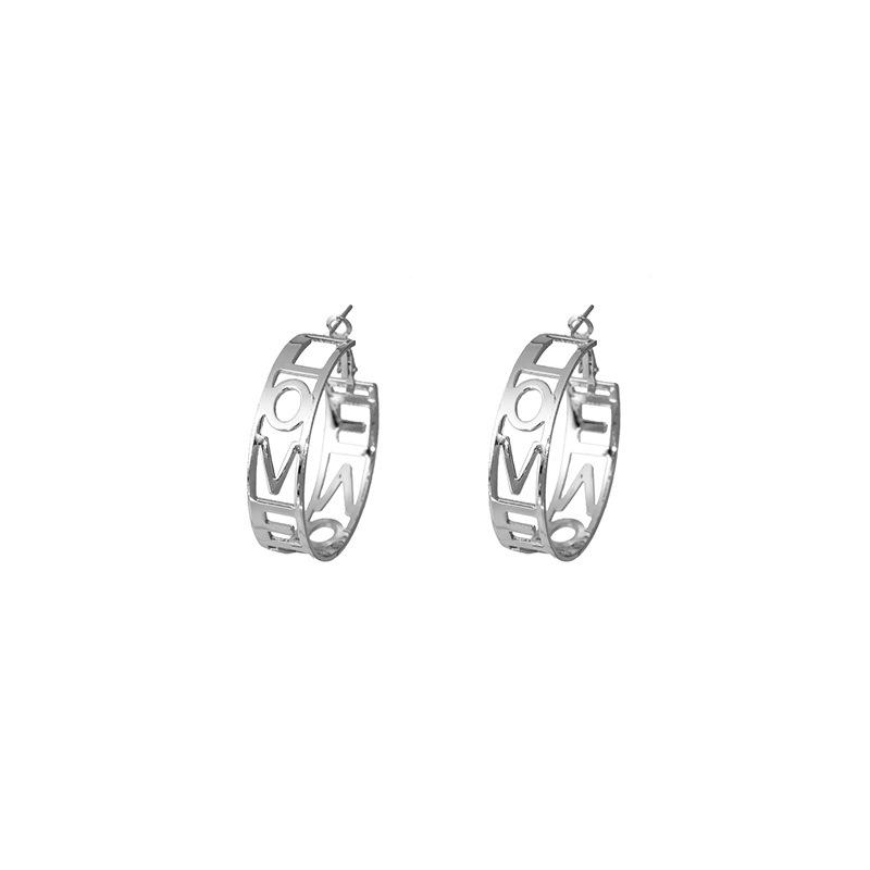 Metal C-Shaped Earrings, Cat Footprints Hollowed Out, Premium Exaggerated Earrings, Personalized Geometric Earrings, Studs.
