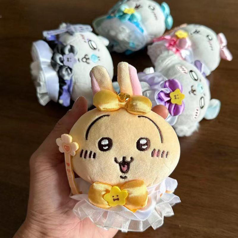 Jiyi Magical Girl Plush Keychains – Hachiware Usagi Momonga Kurimanju – Kawaii Charm Dolls For Gifts Anime Collector