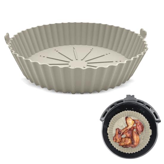 Silikonová vložka do horkovzdušné fritézy, nepřilnavý opakovaně použitelný pekáč na dorty, talíře na pizzu, kulatý koš do horkovzdušné fritézy na dorty, sušenky, smažené kuře