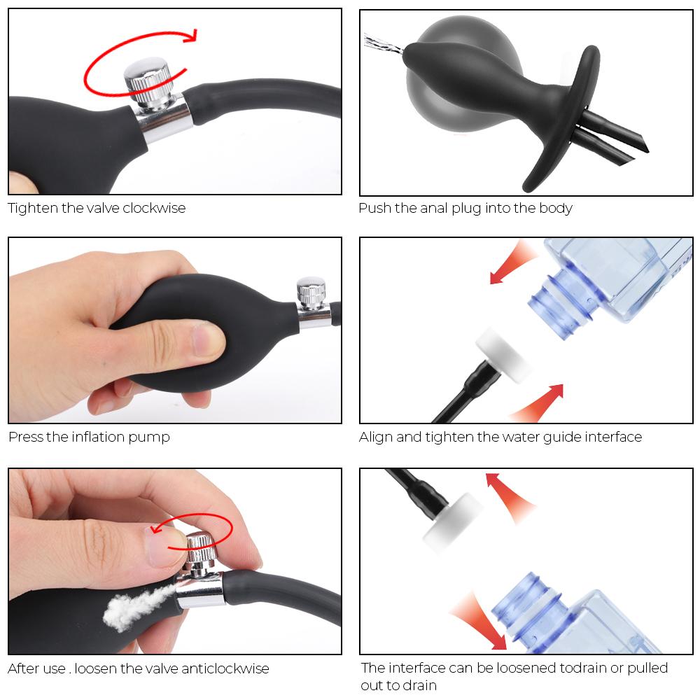 Water Spray Butt Plug Prostate Massager Anal Dilator 3 IN 1 Inflatable Anal Plug Adults 18 Sex Toys Enema Cleaner