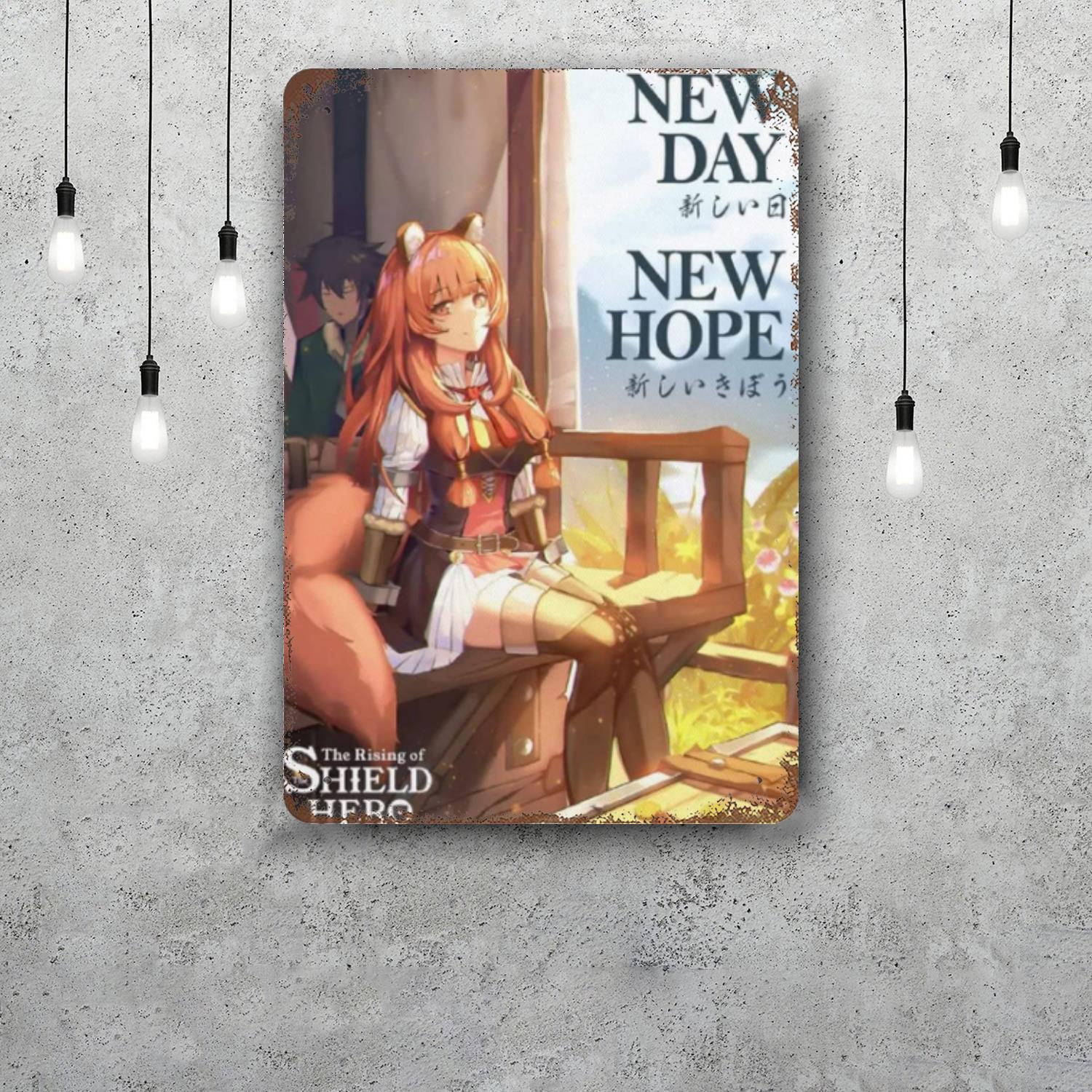 

shield hero Classic Poster Rusty Metal Plaque Retro Decorative Plate Bar Man Cave Garage Club Metal Sign Wall Decoration 20x30cm（7.8x11.8inch）