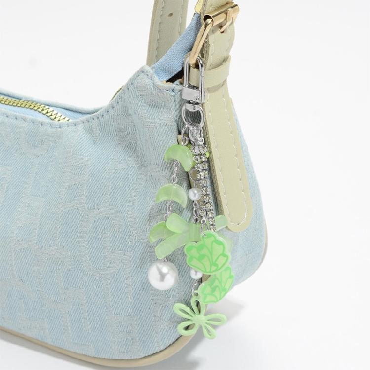 Unique Moon Star Rhinestones Bowknot Keychain Safe Resin Jewelry Decoration Charm For Bags Keys Organiser