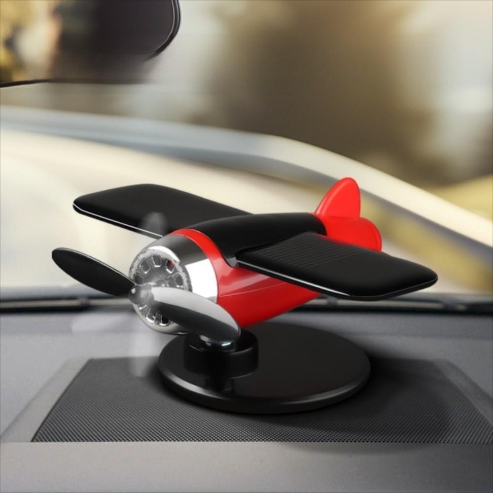 360° Rotary Car Solar Airplane Ornaments Mini Solar Powered Aircraft Ornaments  Dashboard Ornament
