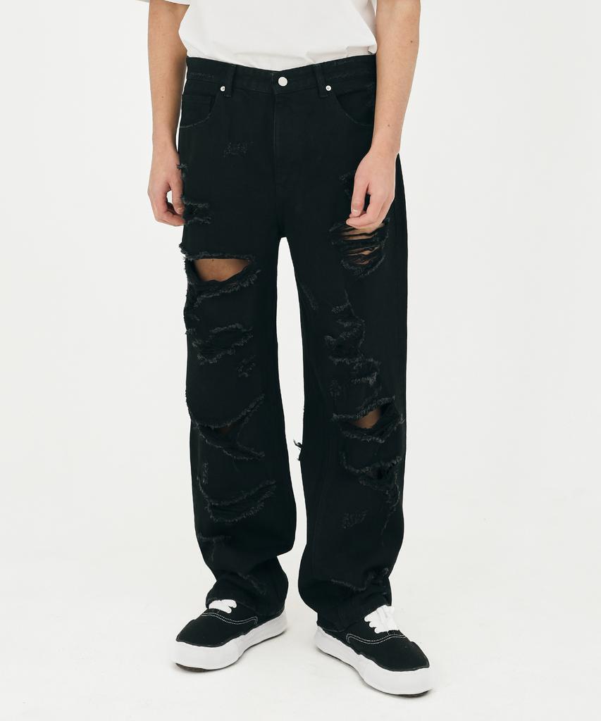 Seleuji Distressed Denim Pants V21 Black