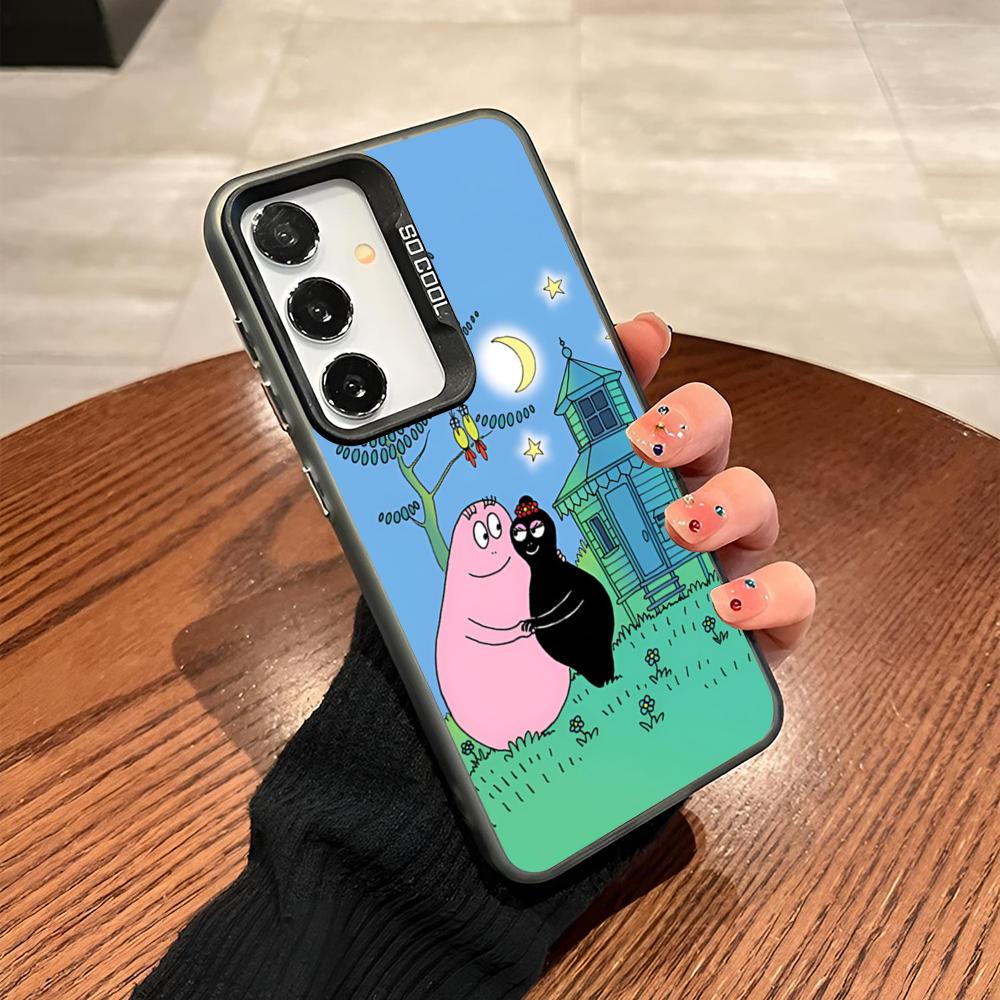 Barbapapa Phone Case For Samsung Galaxy S24 S23 S22 S21 S20 Note20 Ultra Plus Fe Colored Silver Cover