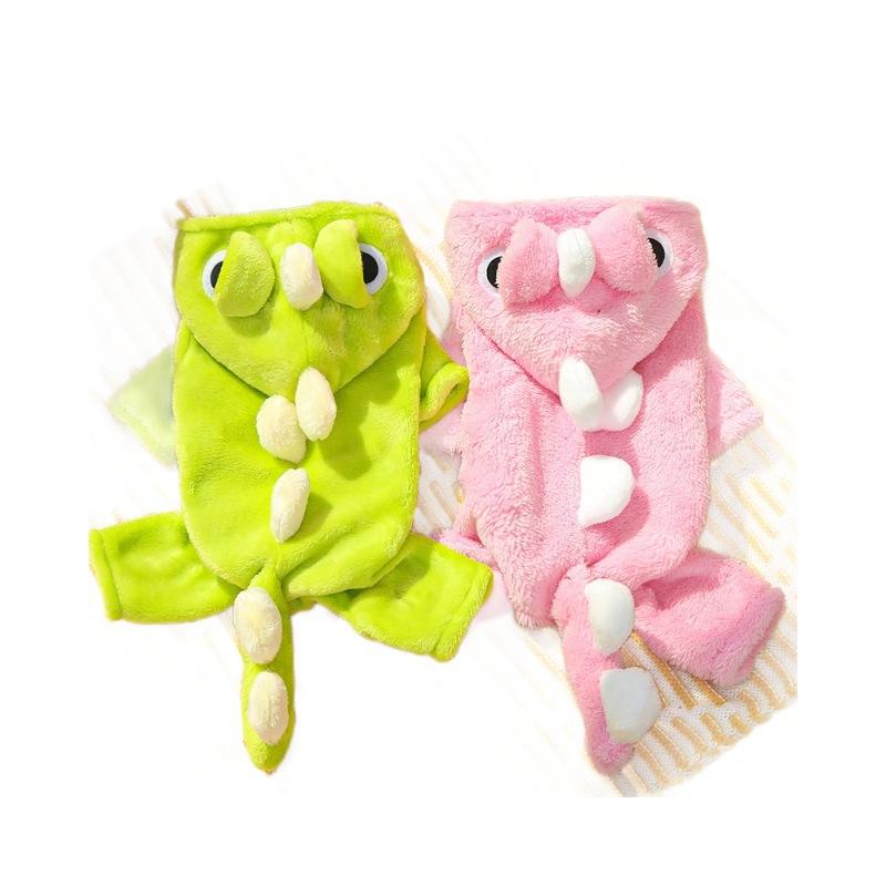 Fall/Winter Pet Dog & Cat Flannel Dinosaur Transformation Warm Four-Legged Clothing