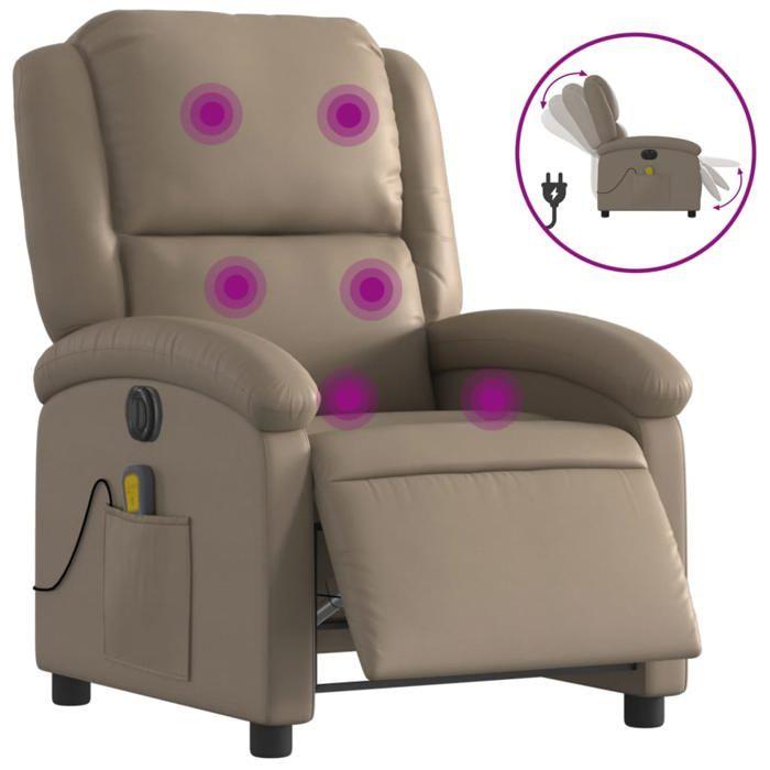 VidaXL Electric Reclining Massage Armchair, Relaxation Chair with Adjustable Backrest and Footrest, Seat of 3204225