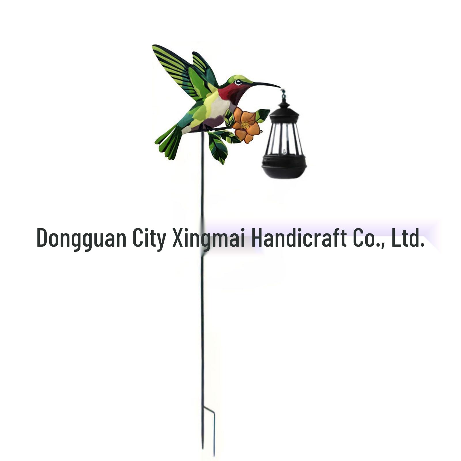 Hummingbird Solar Lawn Lantern - Outdoor Iron Art Ground Lamp Hummingbird Palace Lantern Color