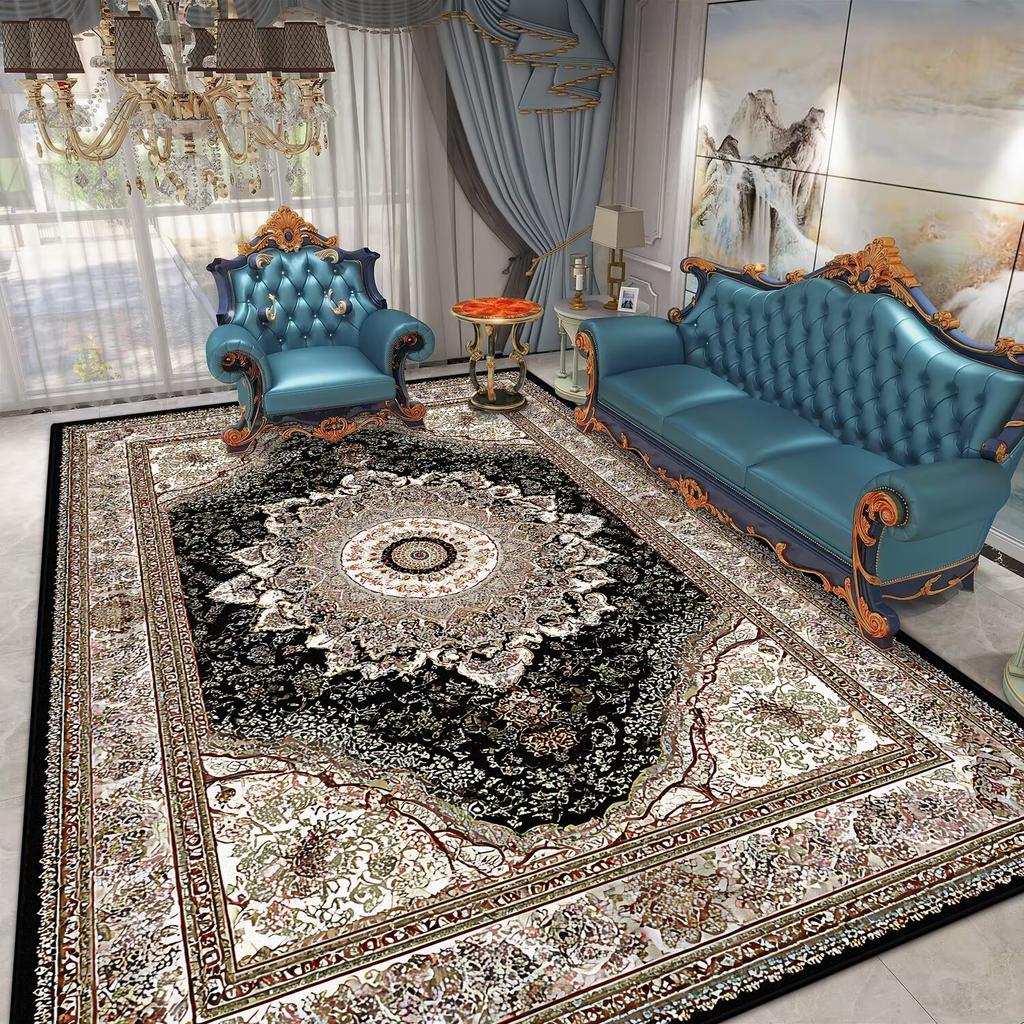 Perzische Stijl Groot Formaat Tapijt Woonkamer Zacht Antislip Slaapkamer Decoratie Kleed Gemakkelijk Schoonmaken Machinewasbaar Sofa Tafelmat