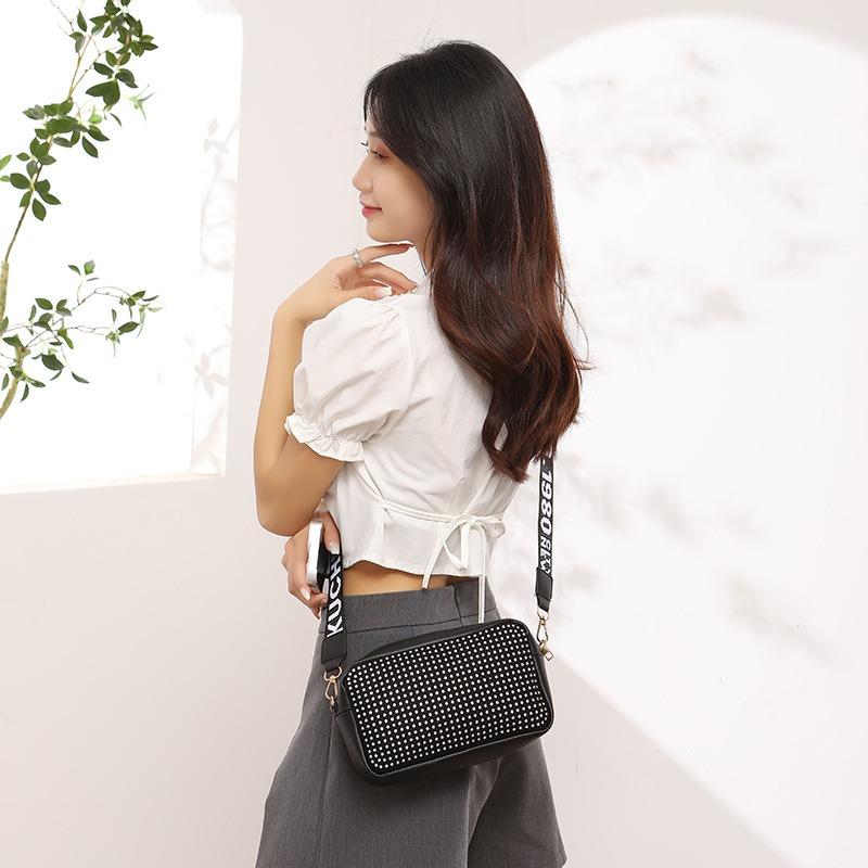 Multifunctional Black and White Style Student High Value Camera Bag Pencil Case Large Capacity Shoulder Messenger Women's Bag