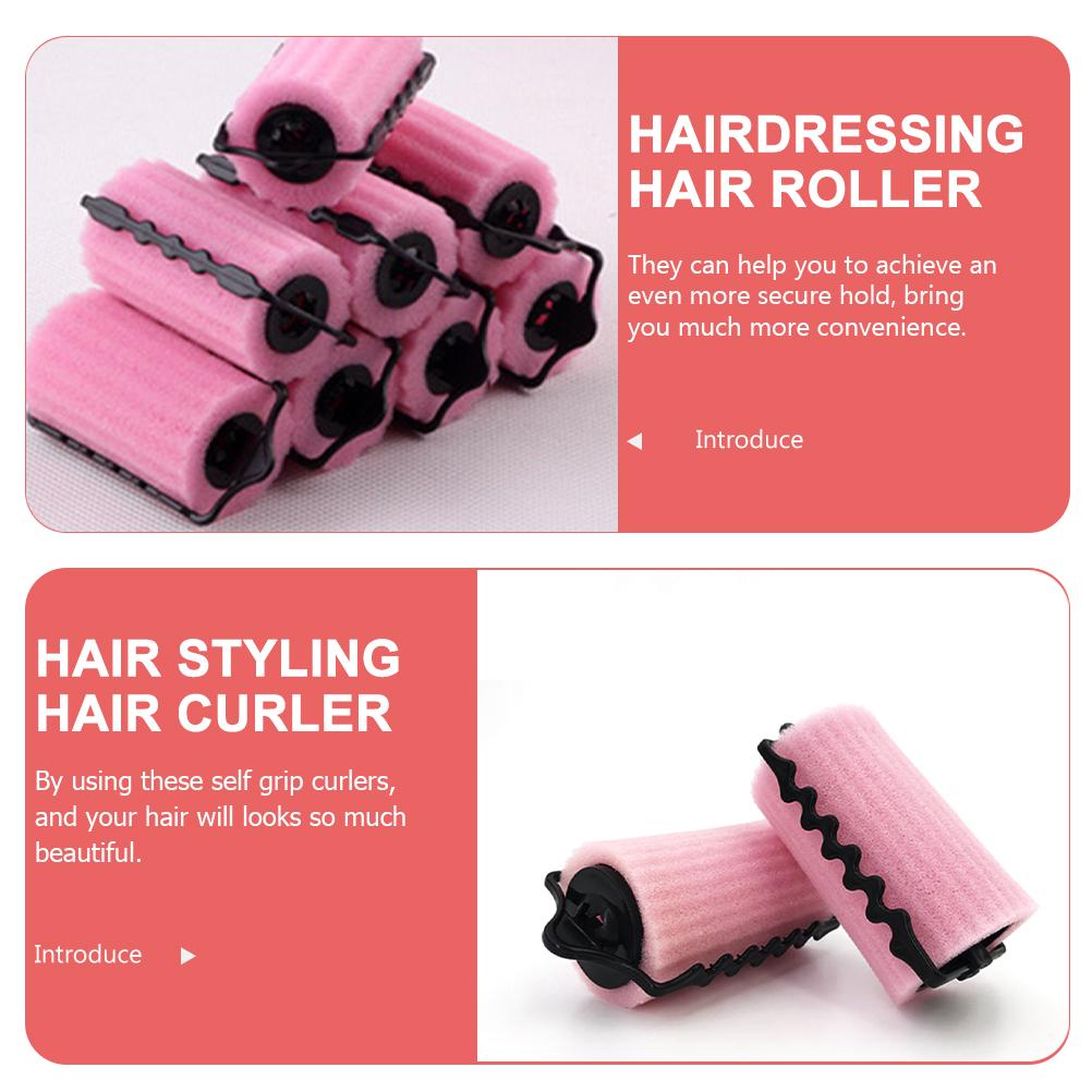 8 Pcs Doesn’t Hurt Hair Curlers Self Holding Roller Perm Sponge Rollers for Plastic Foam Man Perming Kit