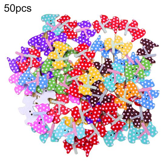 50pcs Lovely Sewing Cartoon Animal Elphant Dog Scrapbooking 2 Holes Wood