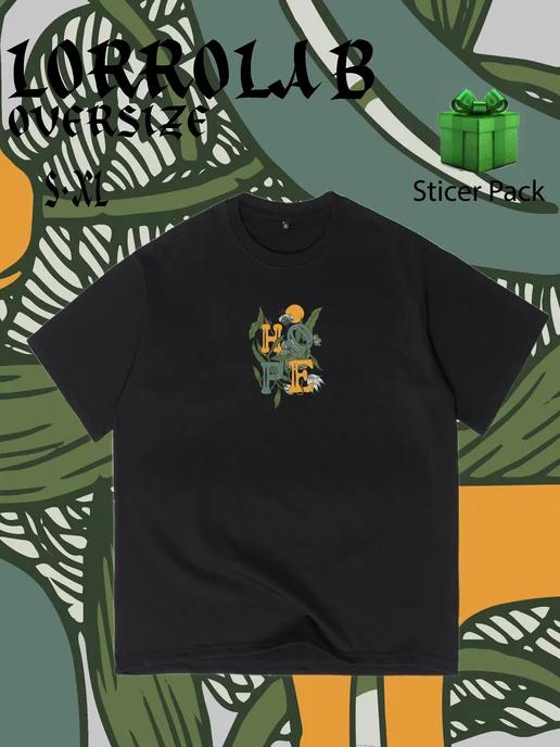 Oversized T-shirt with ANIME print on the front S