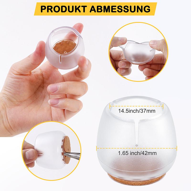 16 bucăți din silicon pentru picior de masă și scaun, pentru picioare, capace Capace pătrate, șosete, pentru picioare, anti-alunecare, pentru mobilier.