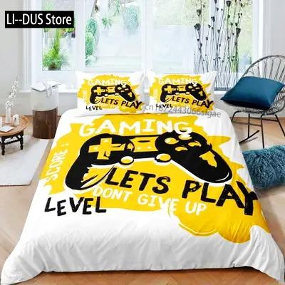 Hot Sale 3D Gamepad Bedding Set Custom Kids Boys Gamer Teens Video Game Duvet Cover for Youth Modern Game Controller Bedspread
