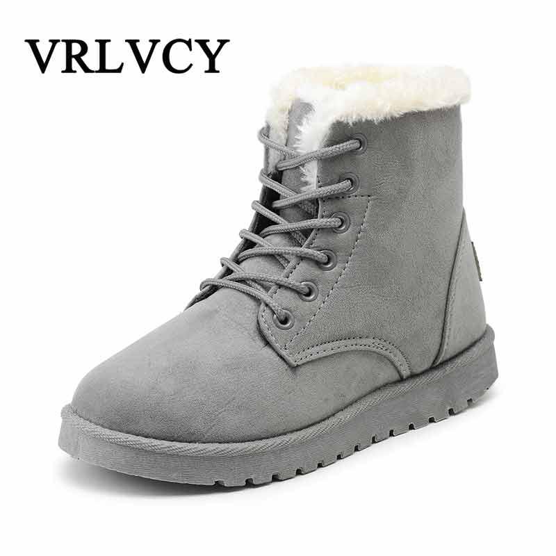 Fashion Classic Women Winter Boots Suede Ankle Snow Boots Female Warm Fur Plush Insole High Quality Botas Mujer Winter Shoes For Ladies