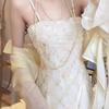 2026 Summer French Floral Lace Mesh Sling Dress - Beautiful Long Two-Piece Set