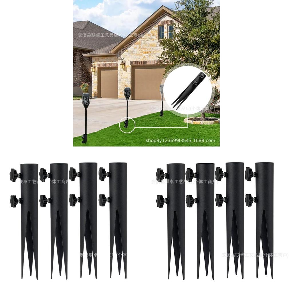 Steel Solar Lawn Stake With Flame Pattern For Garden And Yard Decor