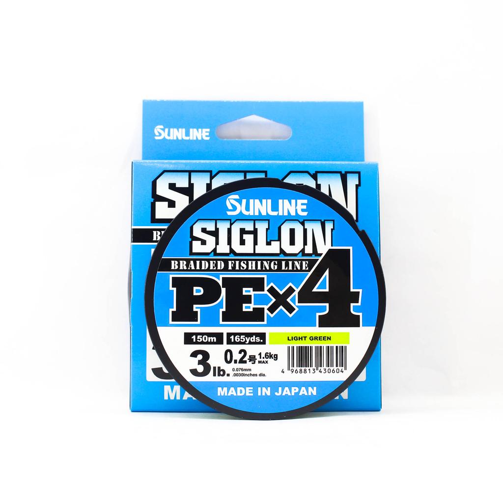 Sunline PE Linha X4 Siglon 150M PE 0.2 3LB Verde Limão (0604)