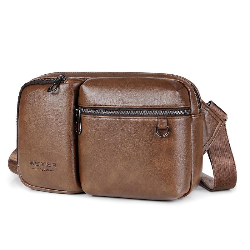 

Мужская сумка через плечо WEXLER - вместительная сумка-мессенджер из искусственной кожи, стильная и повседневная сумка через плечо для повседневного использования коричневый