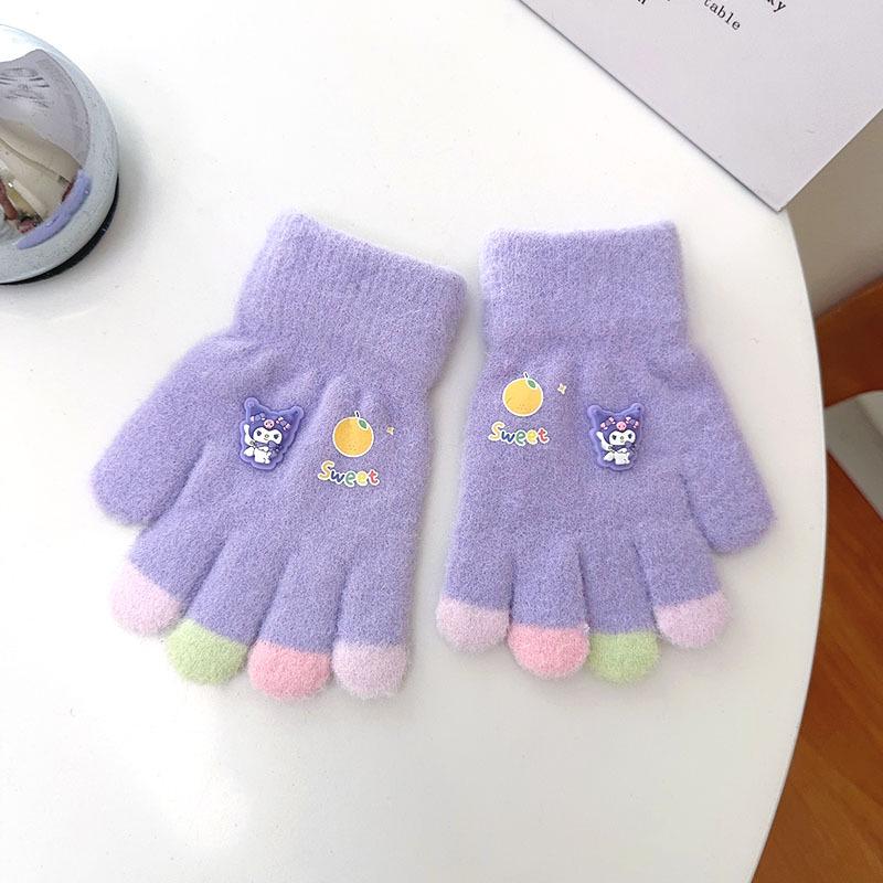 Luvas de Inverno Infantis Fofas de Urso Estilo Coreano - Quentes, À Prova de Frio, Design de Cinco Dedos para Meninos e Meninas