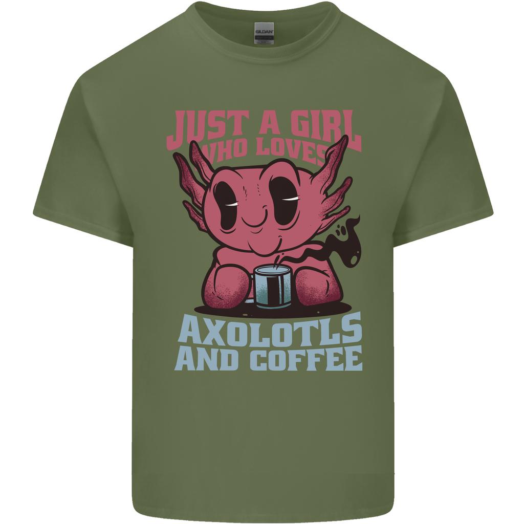 Girl Who Loves Axolotls Coffee Unisexs Light Cotton TShirt