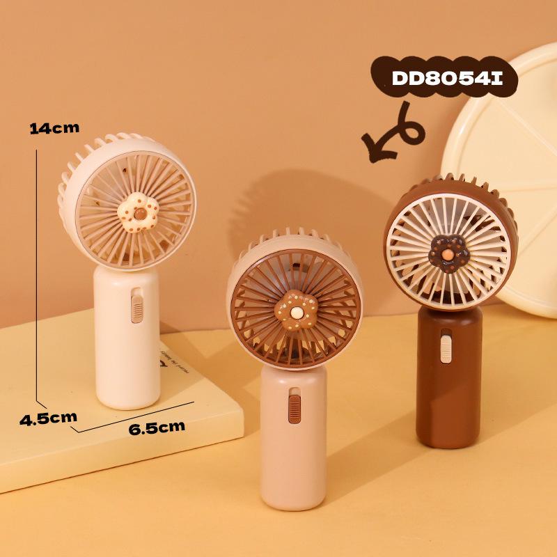 

USB Rechargeable Cartoon Handheld Fan for Kids with Lights and Lanyard Color Note