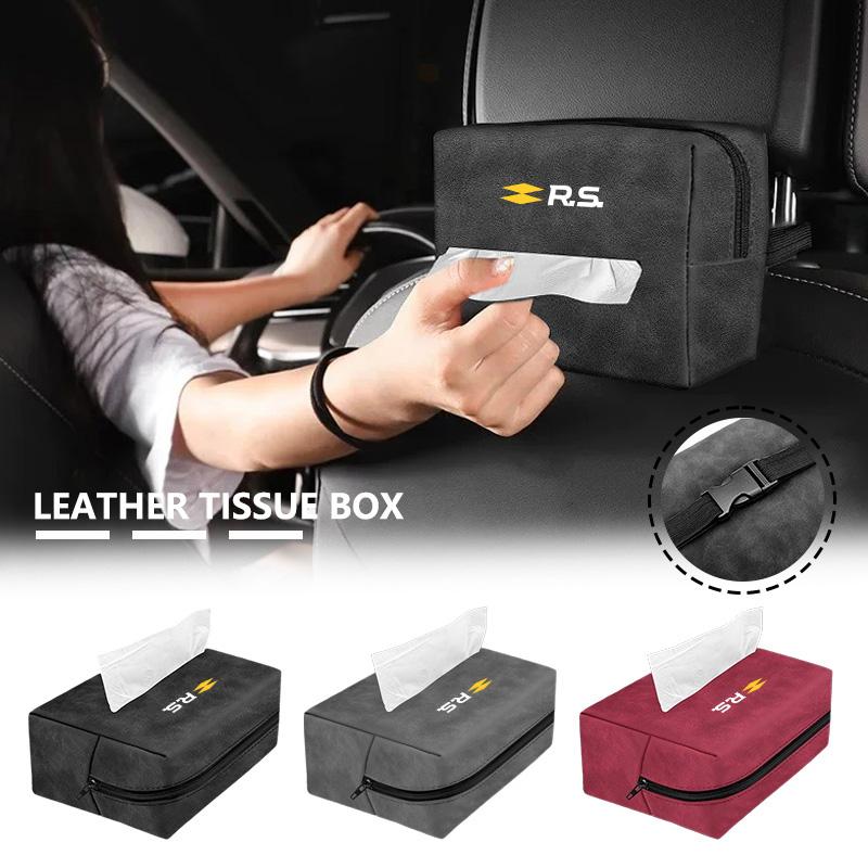 Car Logo Tissue Box Center Console Armrest Napkin Box For Renault RS MeganeTrafic Scenic Kangoo Master Kaptur Triber Clio Duster Z5