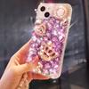 Glitter Strass Mobilskal För iPhone 17 16 15 14 13 12 11 Pro Max Air mini 16e 8 7 Plus X XS XR, Bling Kristall Krona Fjäril Pärla Blomma Design