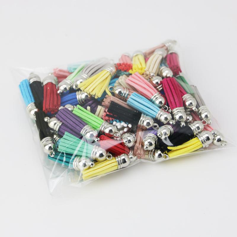 (100 pieces/pack ) Tassel Vintage Leather Fringe for Purl Macrame DIY Jewelry Keychain Cellphone Straps Pendant