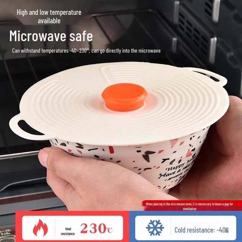 Food Grade Silicone Lid: Reusable, Microwave-Safe, Spill-Proof Cover for Pots, Bowls, Plates, and Cups.