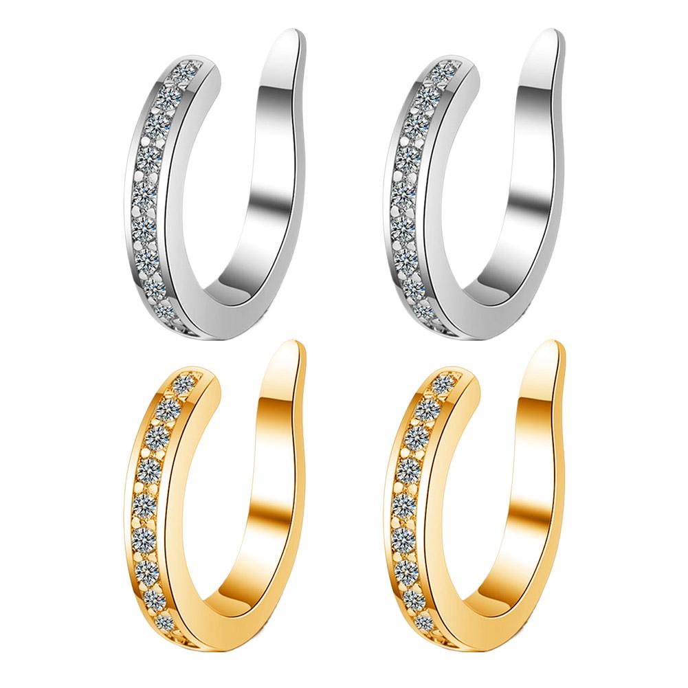 Korean Style Diamond Ear Bone Clip - No Pierced Ear Studs & Ear Cuff,Solves Piercing Pain/Fear,Simple Design,Comfortable to Wear