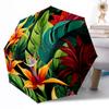 Rainbow Hibiscus Drips Portable Automatic Umbrella with 8-Rib Sturdy Construction Perfect for Outdoor Adventures Compact Folding Umbrella