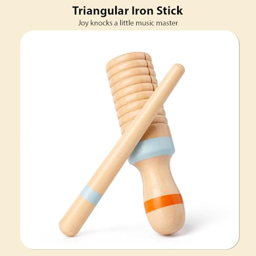 Btuty Orff Wooden Percussion Instrument Set, Fun Interactive Games for Developing Hand-Eye Coordination, Birthday Gift, Includes Tambourine, 8-Tone Xy