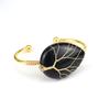 Handmade Gold Winding Natural Crystal Amethyst Water Drop Bracelet Bracelet Bracelet Rough Stone Crystal Bracelet B26