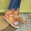 Large Diamond Butterfly Sandals for Women 2025 New Soft Bottom Flat Crystal Transparent Sandals