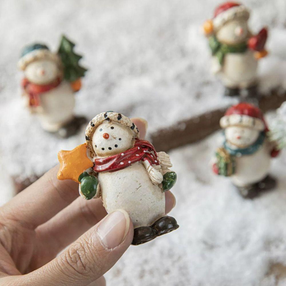Malovaná stolní ozdoba Kreativní mini sněhulák Hračka Vánoční sněhulák Ozdoba Vánoční dekorace