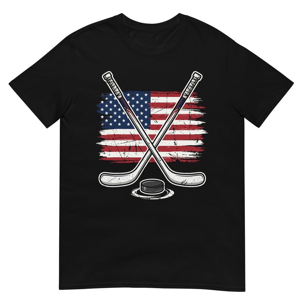 Ice Hockey Usa Flag Tshirt