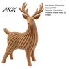 Nordischer Stil Tierfigur 3D-gedruckte Rentierfigur, Gestreifte Hirschskulptur für Weihnachts-Heimdekoration Schreibtischornament, Minimalistische Statue Wohn