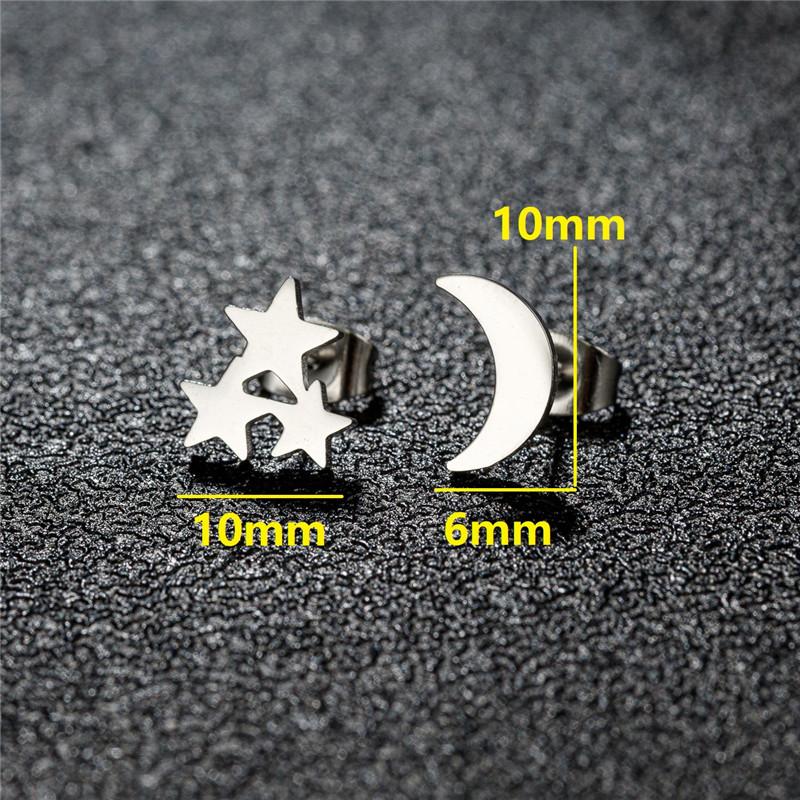 Big Star Earings Punk Stud Earrings Women Minimalist Jewelry Rose Gold Color Stainless Steel Earrings 2024 Piercing Accessories