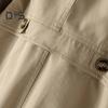 Women Fall Spring Coat Slim Fit Single-breasted Solid Color Turn-down Collar Pockets Mid Length Korean Style Overcoat Outdoor Jacket