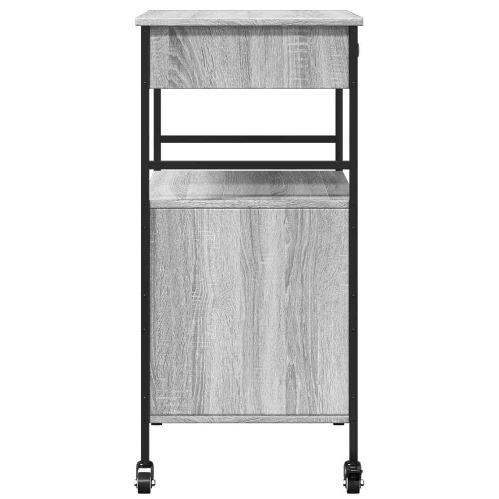 Kitchen Trolley Grey Sonoma 56 x 43 x 89.5 cm Engineered Wood