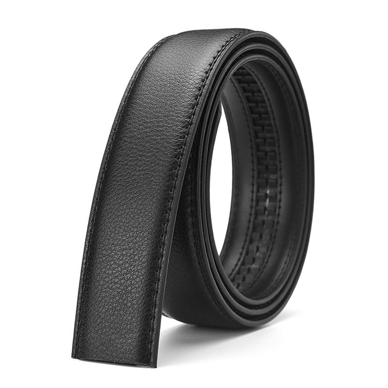 Belt Men'S Genuine Leather Does Not Take The Lead, Automatic Buckle Men'S Belt Cowhide Green Headless Belt Body Trendy Light Person Without Buckle