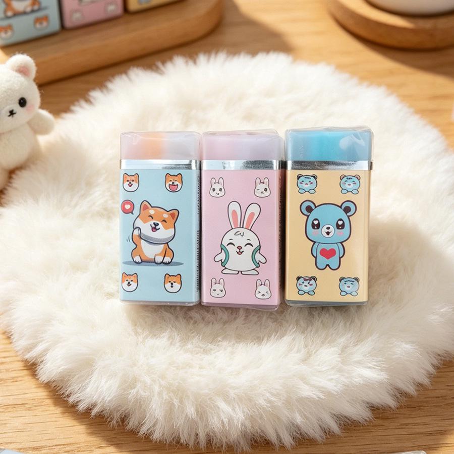 Cute Low-Dust Cartoon Eraser for Kids - Cuttable Sandwich Design for Primary School Art серия милые питомцы