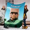Personalized Custom Name Blanket - Minecraft Print Design,Blanket for Sofa,Bed,Travel,Camping - Soft and Warm, Great Gift