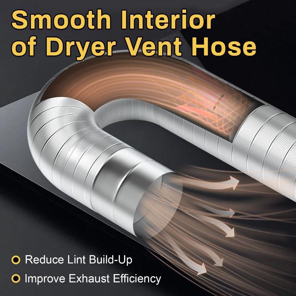 Aluminum Dryer Vent Hose Insulated Air Ducting Professional Exhaust Pipe Ventilation